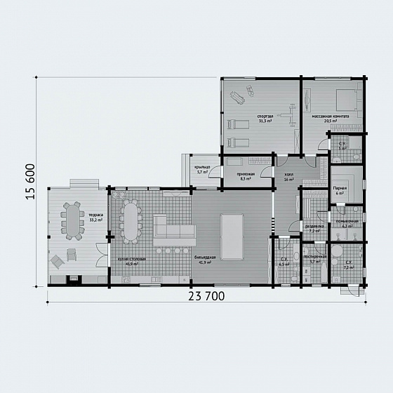 План первого этажа <b>243м²</b>