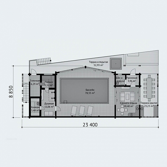 План первого этажа <b>212м²</b>