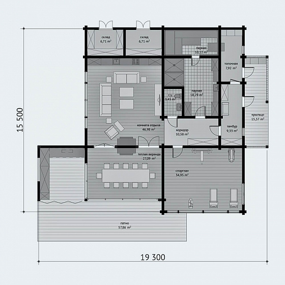 План первого этажа <b>284м²</b>