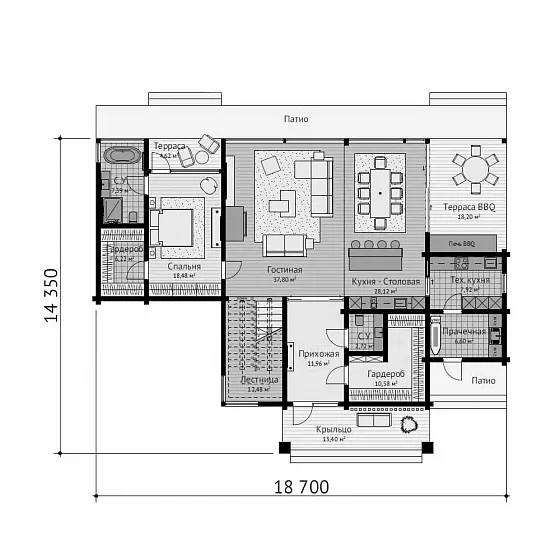 План первого этажа