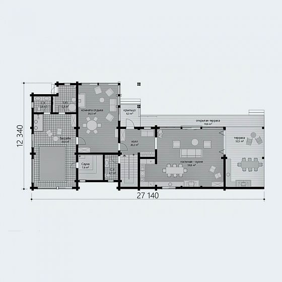 План первого этажа <b>240м²</b>