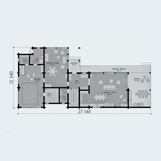 План первого этажа <b>240м²</b>