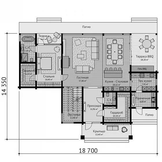 План первого этажа