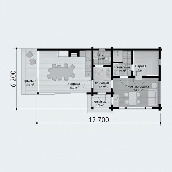 План первого этажа <b>76м²</b>