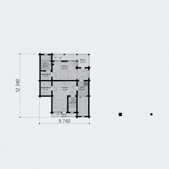 План второго этажа <b>87м²</b>