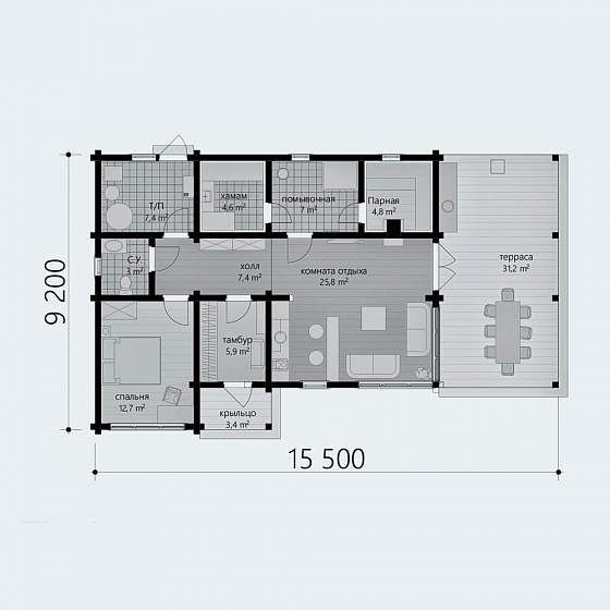 План первого этажа <b>113м²</b>