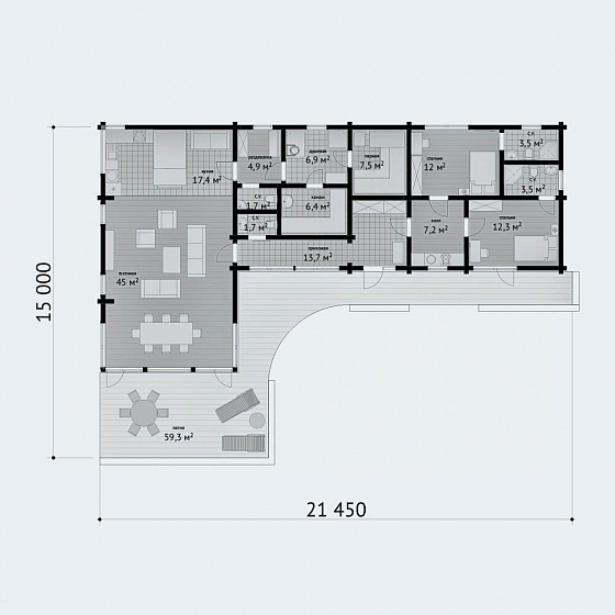 План первого этажа <b>206м²</b>