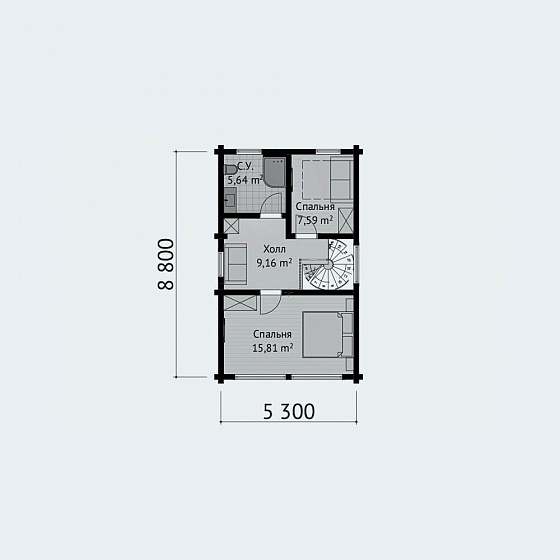 План второго этажа <b>28м²</b>