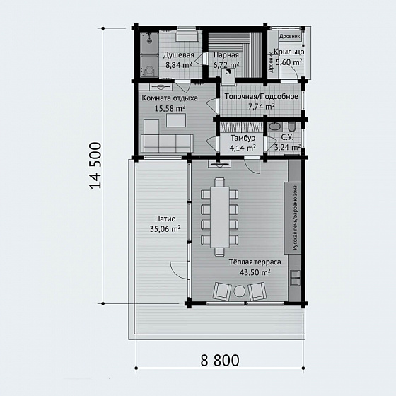 План первого этажа <b>131м²</b>